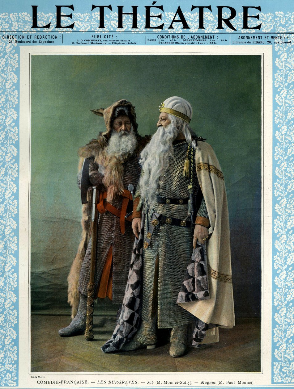 Jean Mounet-Sully och Paul Mounet som Job och Magnus, framsidan av tidningen "Le Theatre". av Mairet (after)