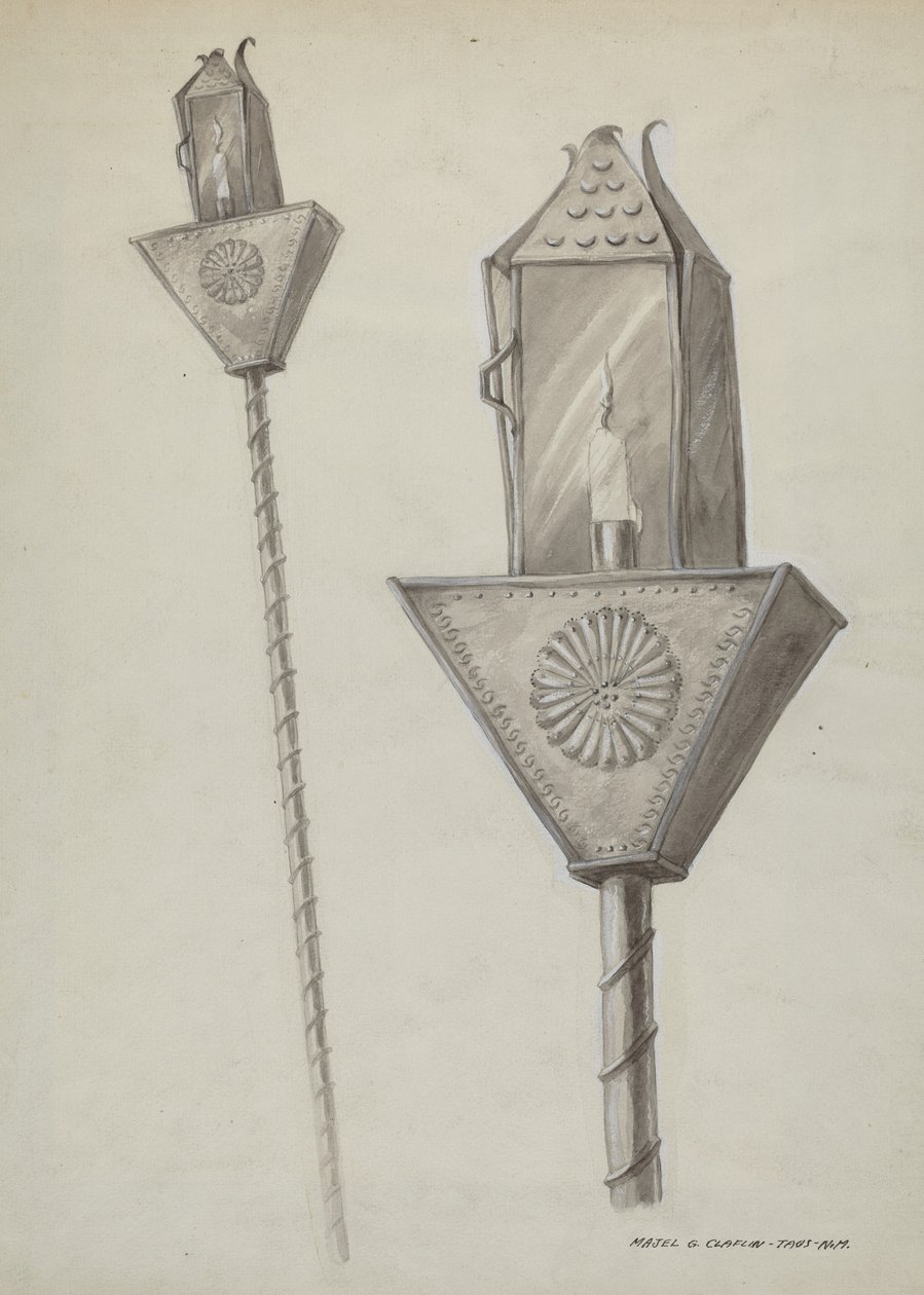 Penitente processionslykta, ca. 1937. av Majel G. Claflin