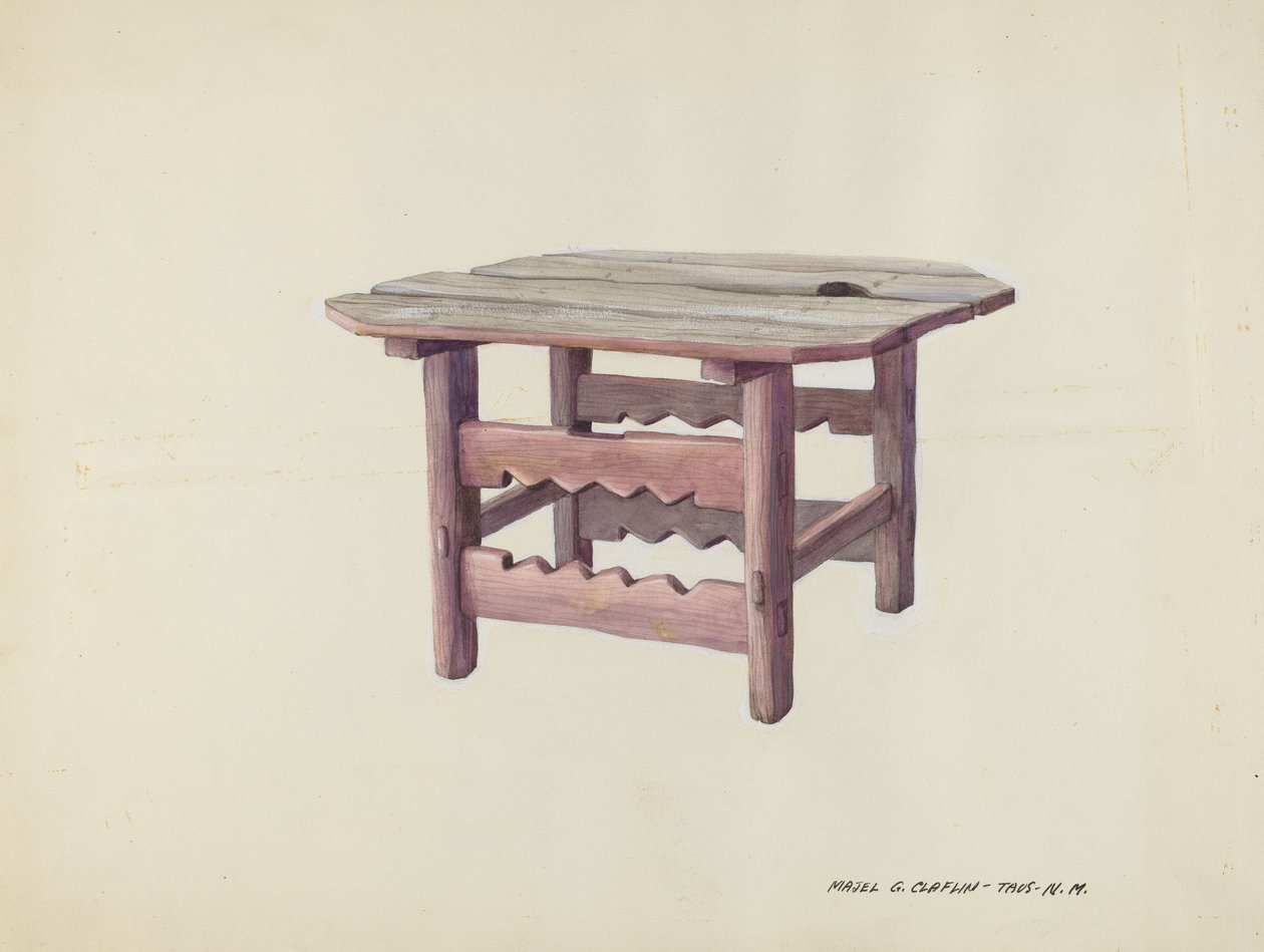 Litet bord, ca. 1937. av Majel G. Claflin