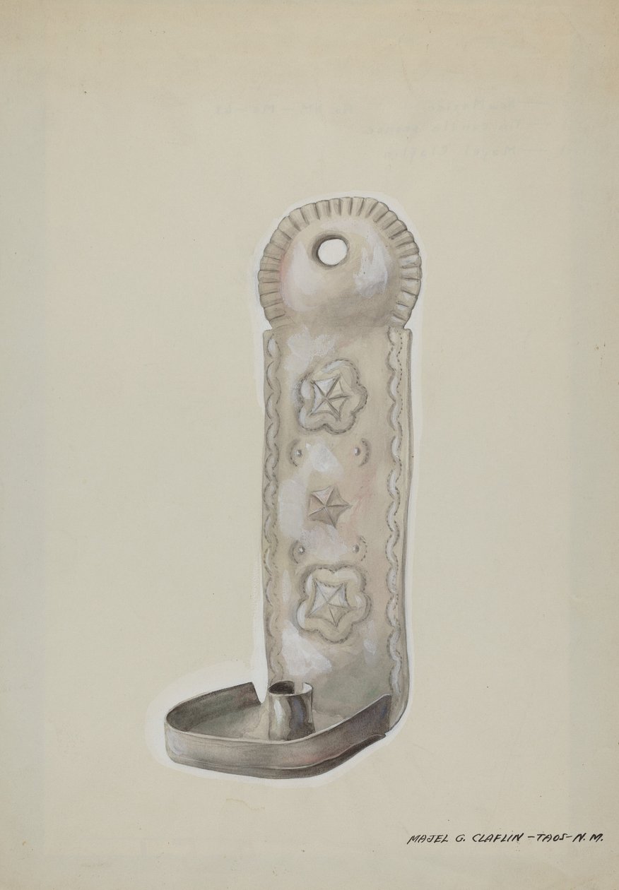 Plåtljuslampa, ca. 1937. av Majel G. Claflin