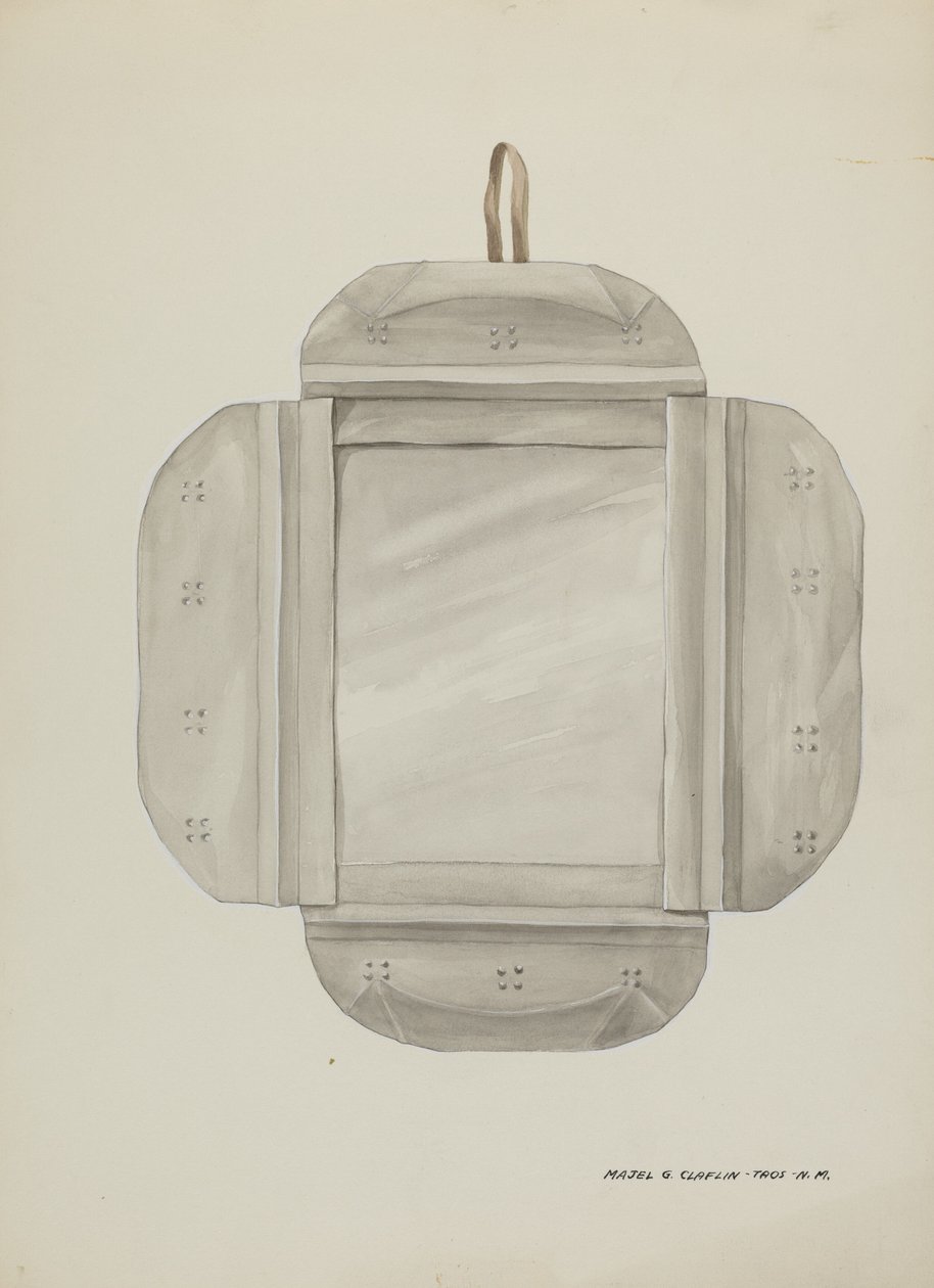 Spegelram av plåt, ca. 1937. av Majel G. Claflin