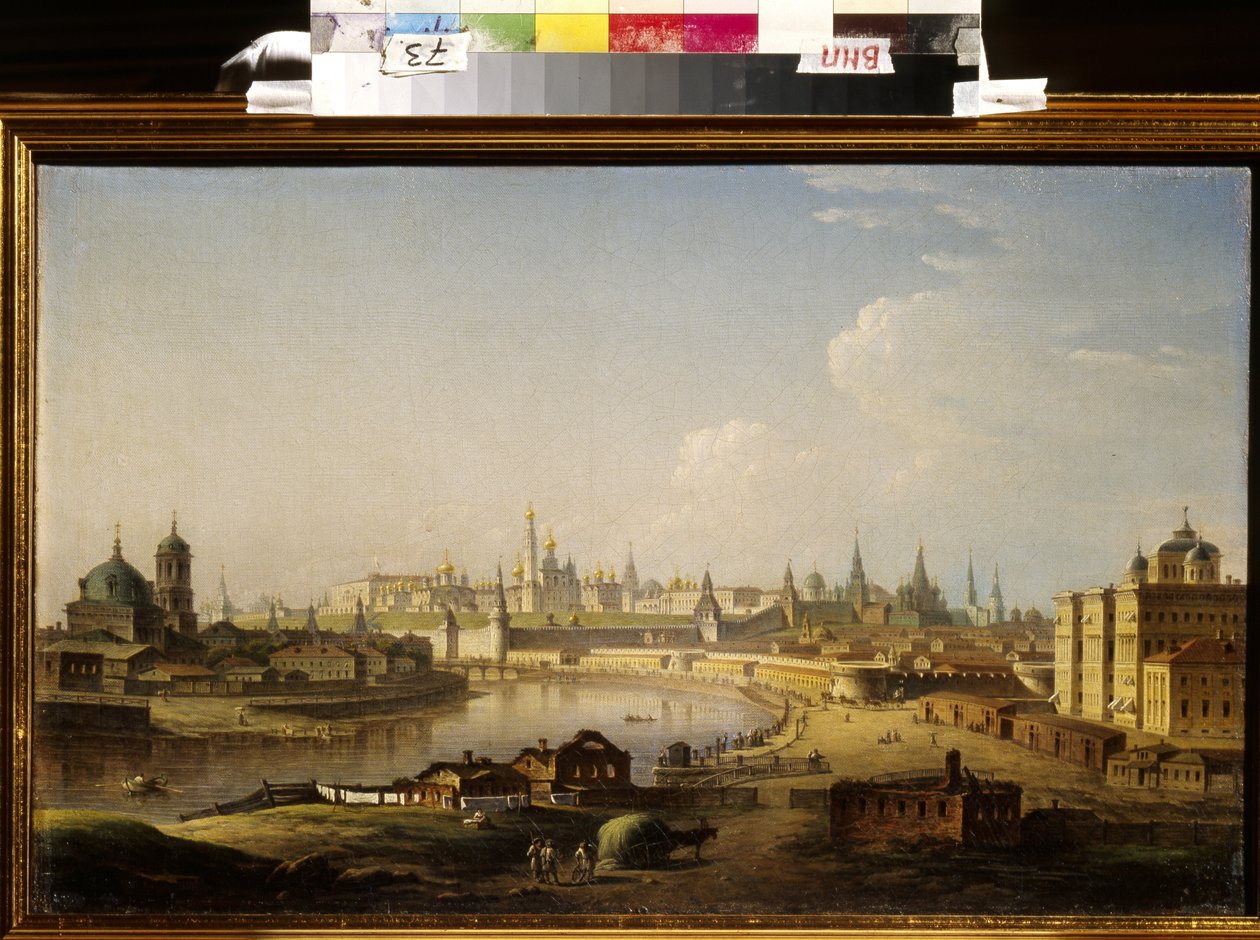 Utsikt över Kreml och barnhemmet i Moskva. Målning av Maxim (Maksim) Nikiphorovich Vorobyev (Vorobiev) (1787-1855), olja på duk av Maksim Nikiforovich Vorobiev