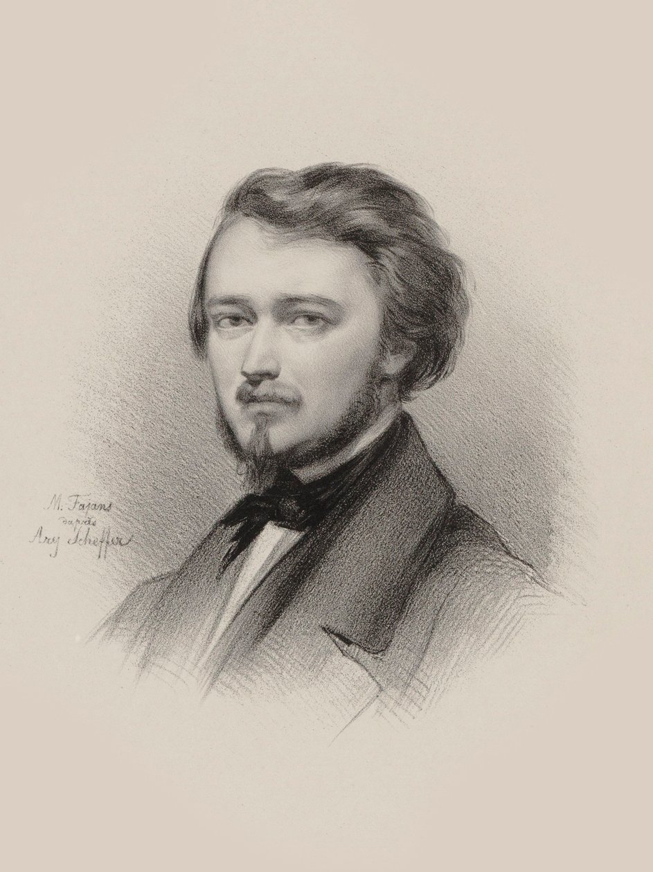 Porträtt av violinisten och kompositören Hubert Léonard 1819-1890, 1850. av Maksymilian Fajans