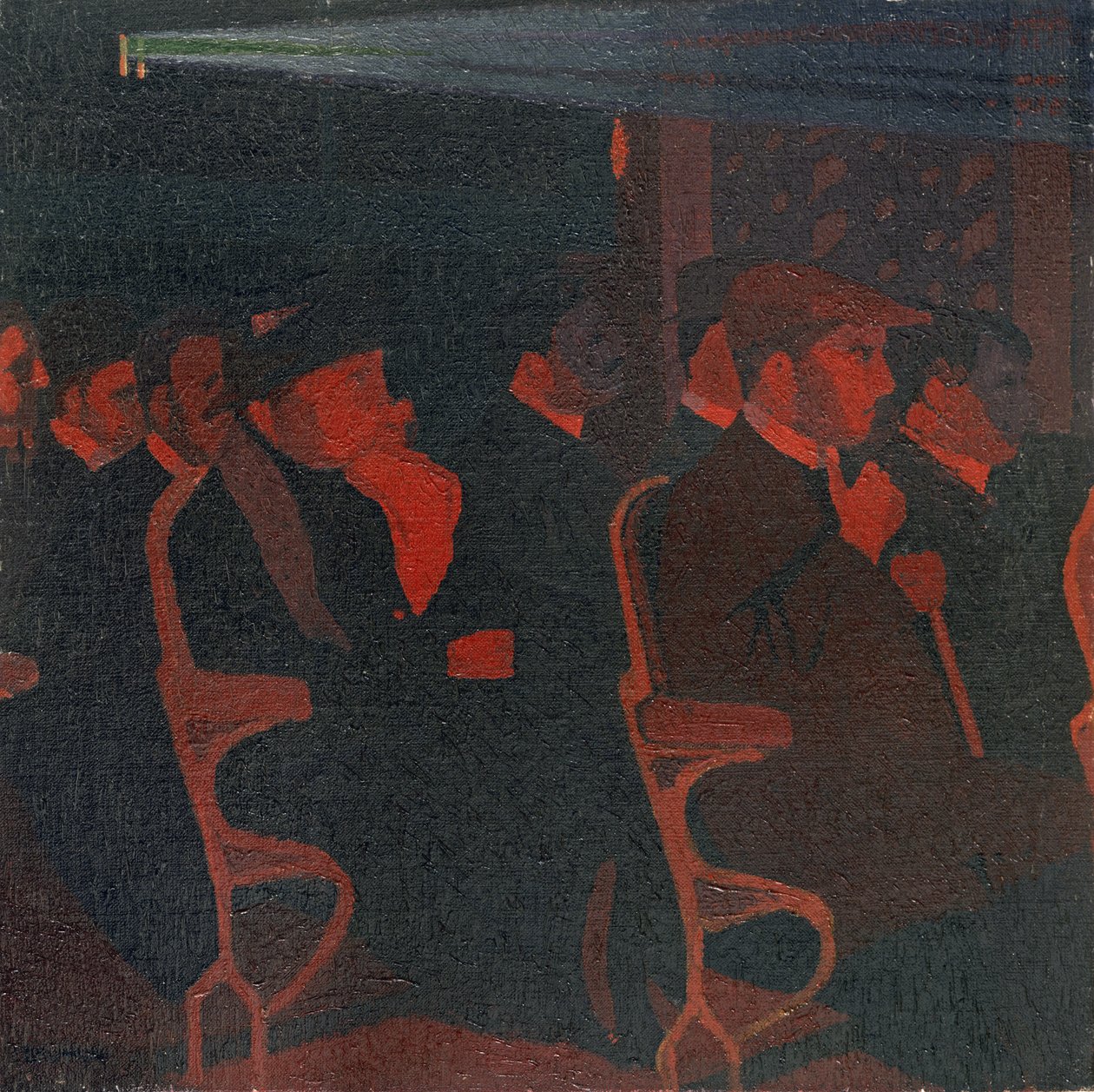 I biografen, ca 1915 (olja på duk) av Malcolm Drummond