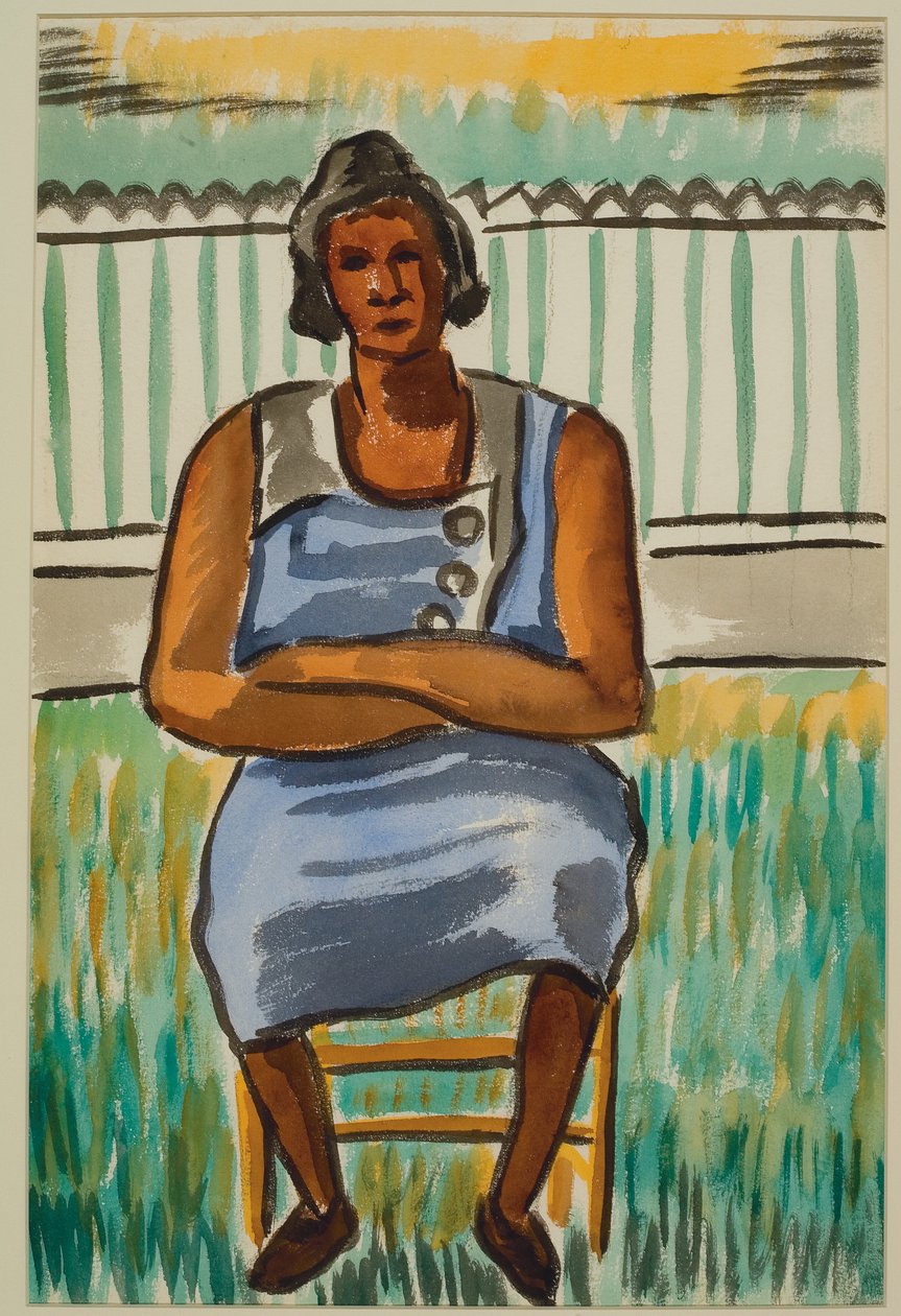 Sittande figur, ca 1934 (akvarell på papper) av Malvin Gray Johnson