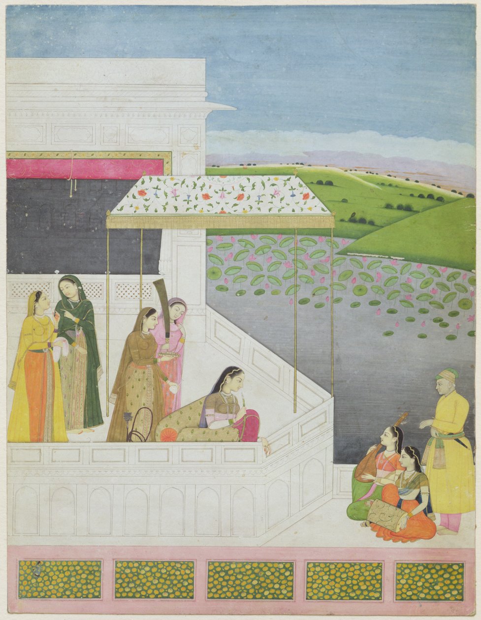 Ung kvinna lyssnar på musik, ca 1745-50 av Manak