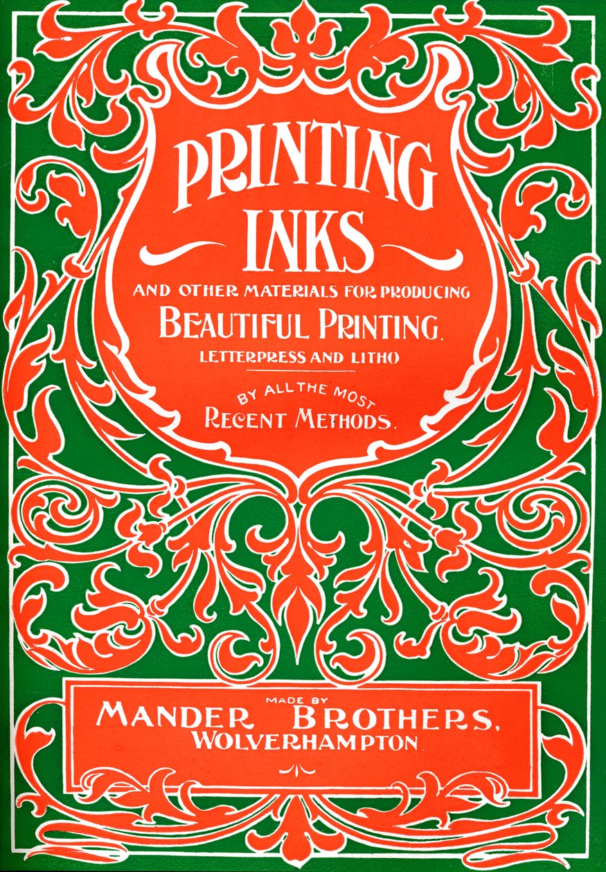 Tryckfärger och annat material för att producera vackra tryck - annons, 1916 av Mander Brothers