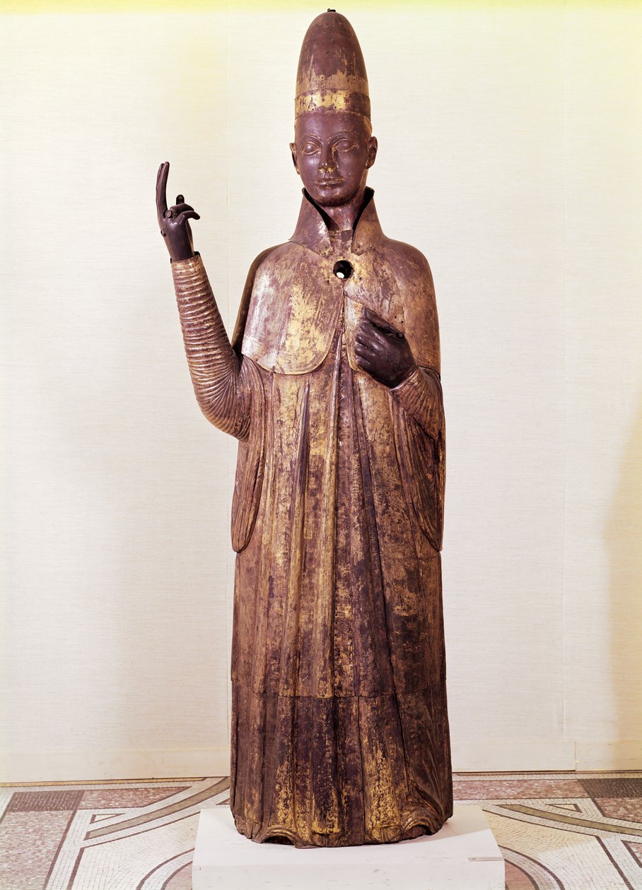 Staty av påven Bonifatius VIII (1235-1303) 1301 (brons) av Manno di Bandino