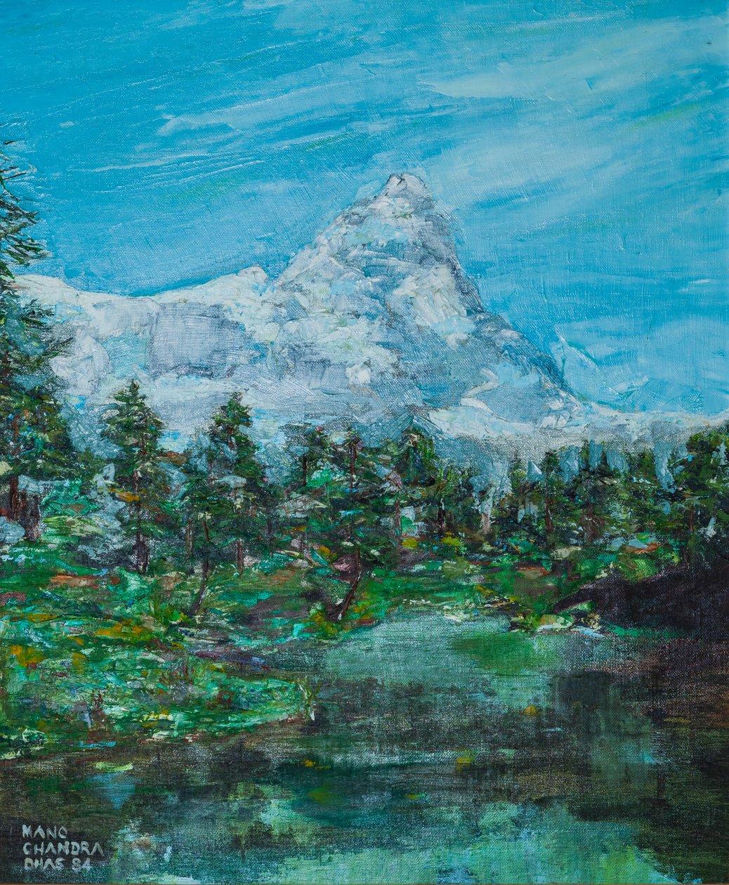 Mont Blanc eller Monte Bianco från den italienska sidan av Mano Chandra Dhas