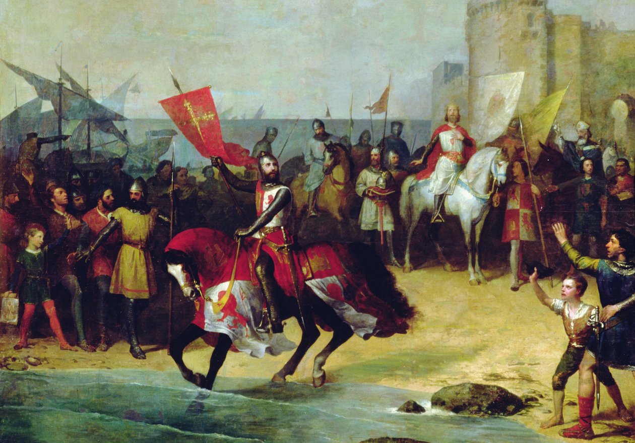 Återtagandet av Cadiz 1262 av Alfonso den vise (olja på duk) av Manuel Cabral y Aguado Bejarano