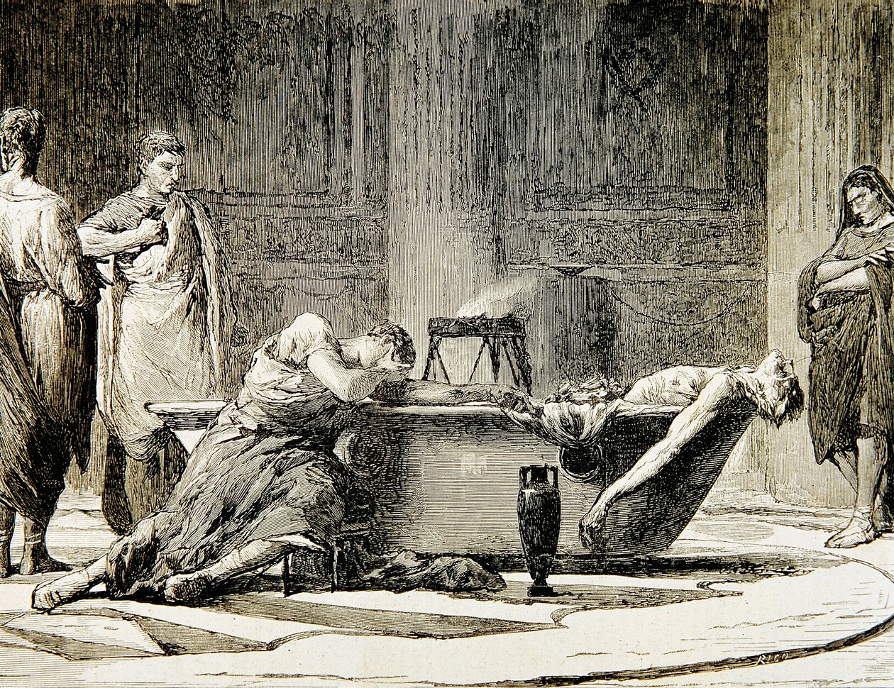 The Death of Seneca (gravyr) av Manuel Domínguez Sánchez