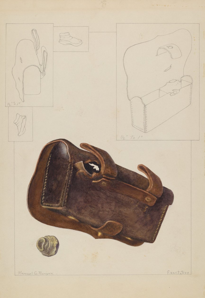 Patronlåda och kula, c. 1937. av Manuel G. Runyan