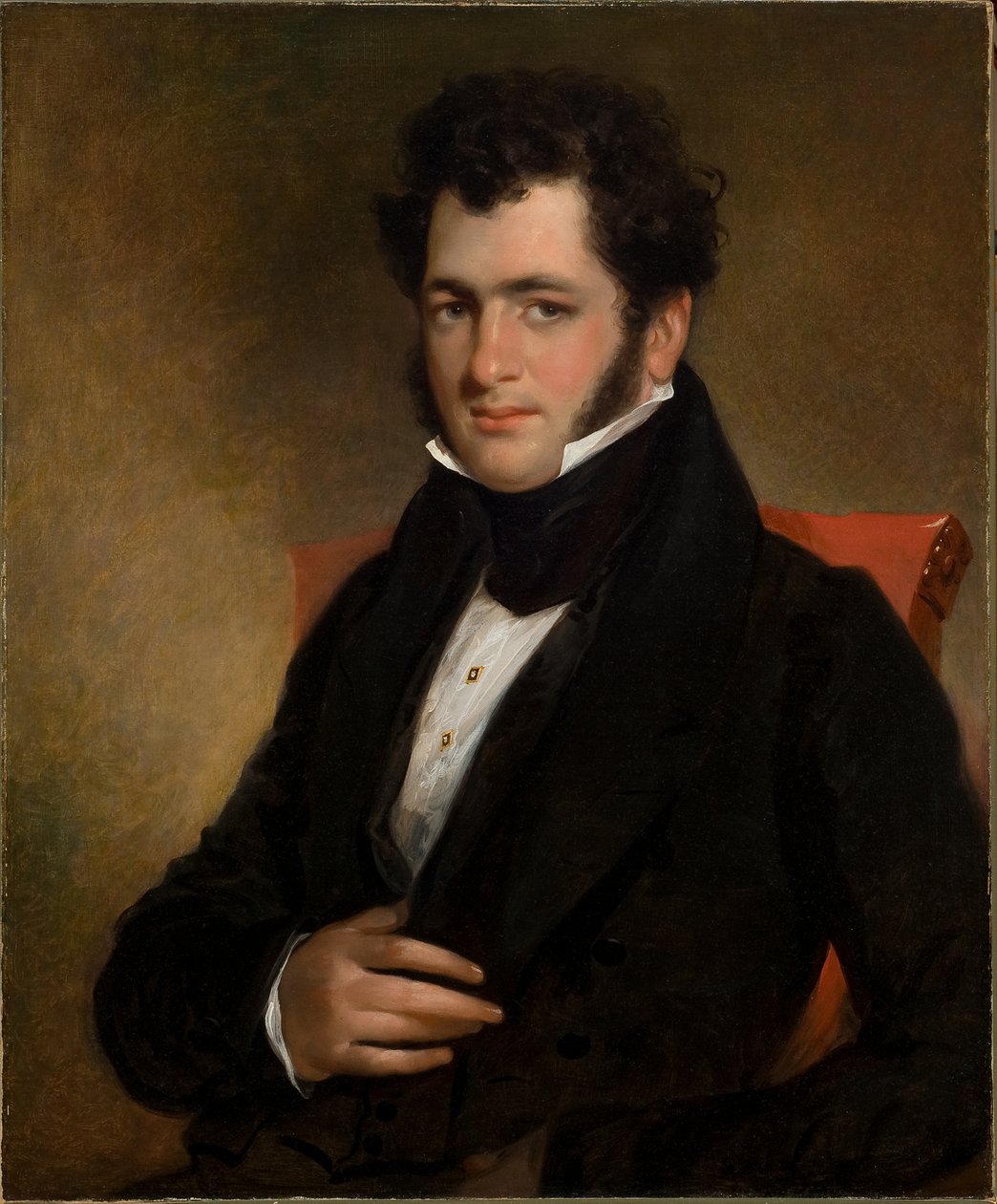 Porträtt av en gentleman 1840 (olja på duk) av Manuel Joachim de Franca