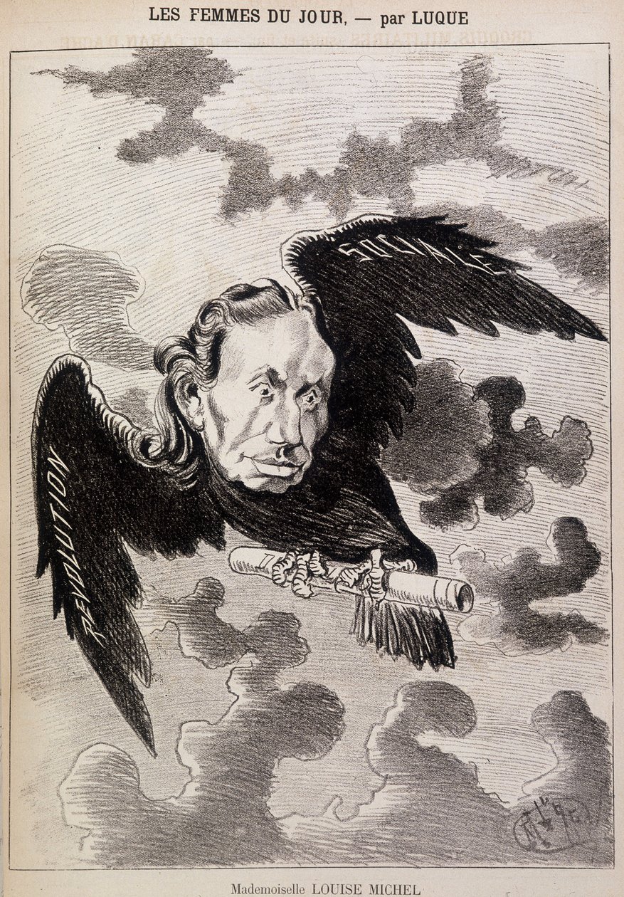 Tecknad Louise Michel i en korp av Luque av Manuel Luque