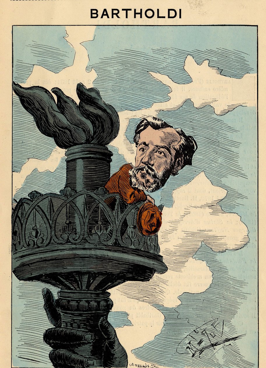 Omslag till The Men of Today, nummer 305, illustration av Manuel Luque (1854-1919): Frihetsgudinnan, Bartholdi Auguste (1834-1904) av Manuel Luque