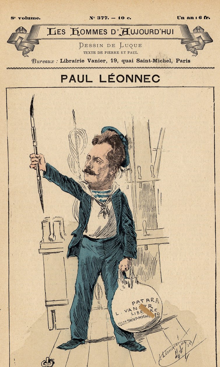 Omslag till The Men of Today, nummer 377, illustration av Manuel Luque (1854-1919): Caricaturists - Leonnec Paul (1842-1899) av Manuel Luque