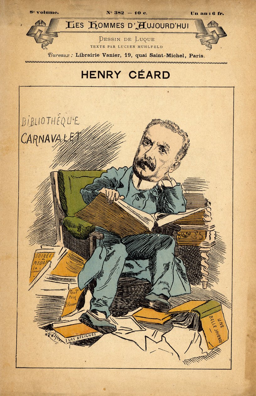 Omslag till The Men of Today, nummer 382, ​​illustration av Manuel Luque (1854-1919): Carnavalet - Ceard Henry (1851-1924) av Manuel Luque