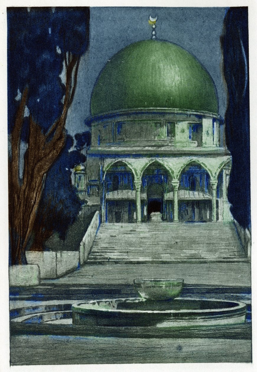 Al-Aqsa-moskén i Jerusalem. Gravyr av Manuel Orazzi (1860-1934), i "" The Prospect of Jerusalem", Paris av Manuel Orazi
