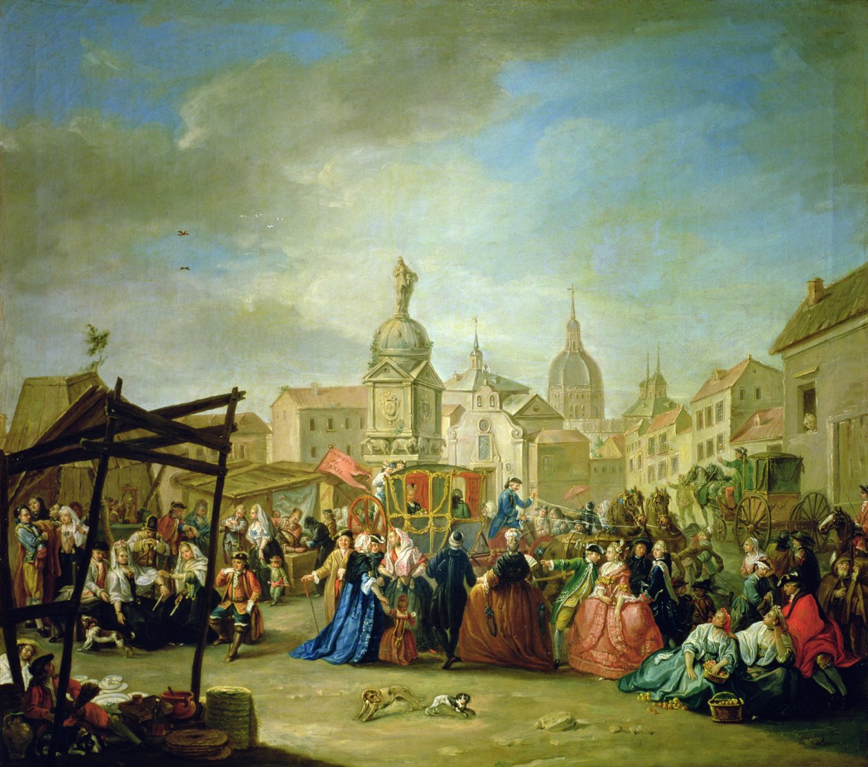 Madridmässan på Plaza de la Cebada (olja på duk) (se 113060 för detaljer) av Manuel de la Cruz y Cano