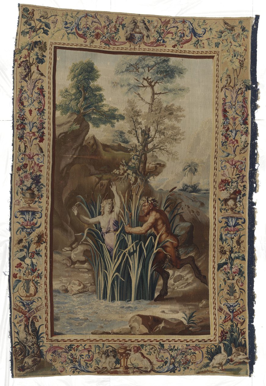 Pan och Syrigs Pan en Syrigs De förvandlade inte van Ovidius (serietitel) av Manufacture Royale des Gobelins (workshop of)