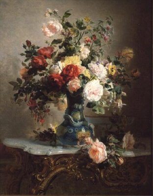 Vas med rosor och andra blommor av Marc Laurent Bruyas