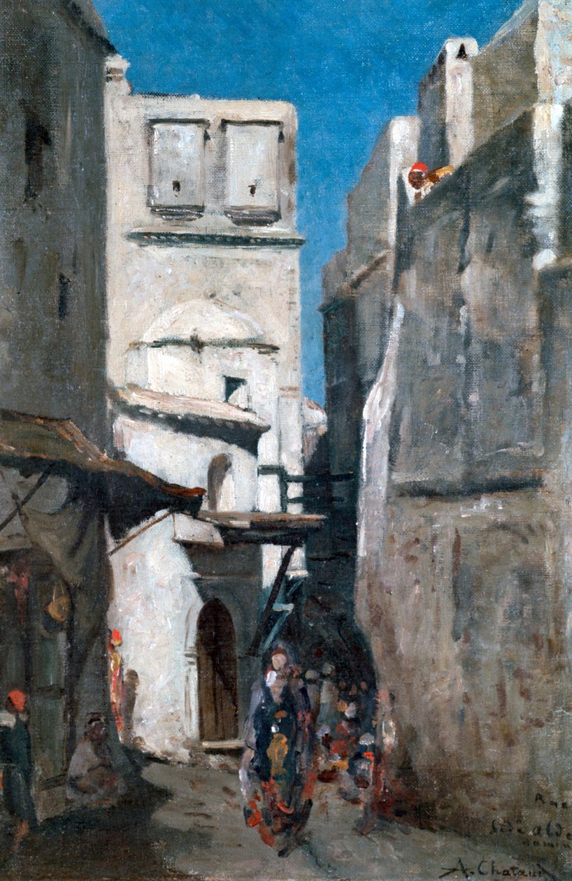 Gata i Alger, c1864-1892 av Marc Alfred Chataud