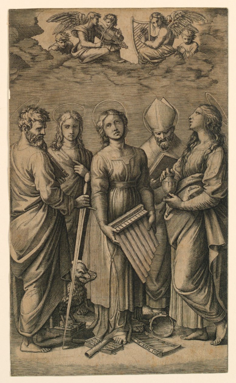Heliga Cecilia av Marc Antonio Raimondi