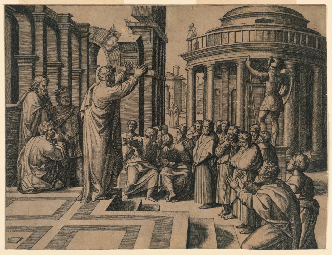 Sankt Paulus predikar i Aten av Marc Antonio Raimondi