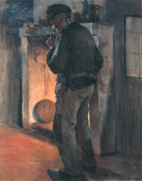 Gammal bonde (pastell på papper på duk) av Marc Aurele de Roy Suzor Cote