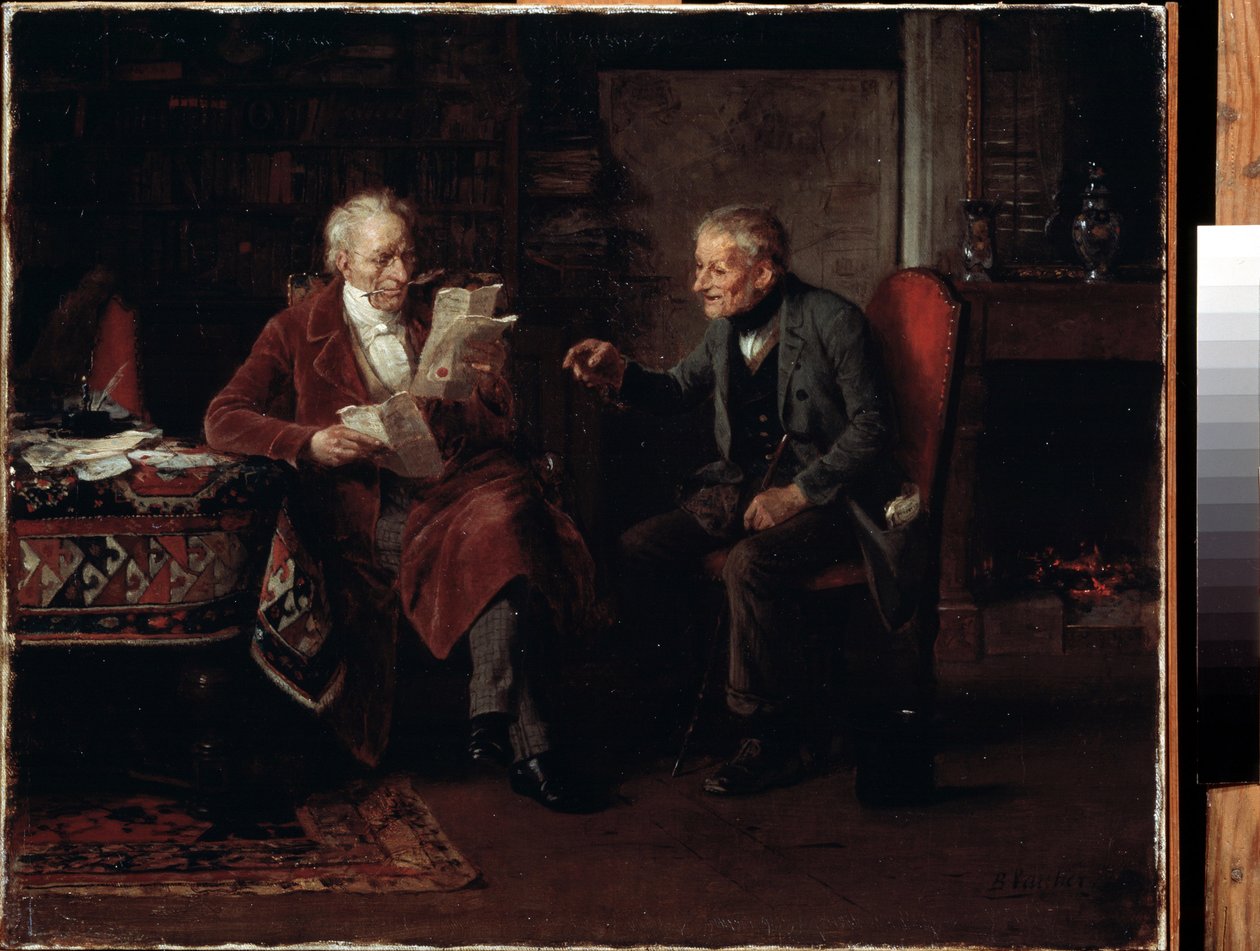 På advokatens kontor. Målning av Marc Louis Benjamin Vautier l