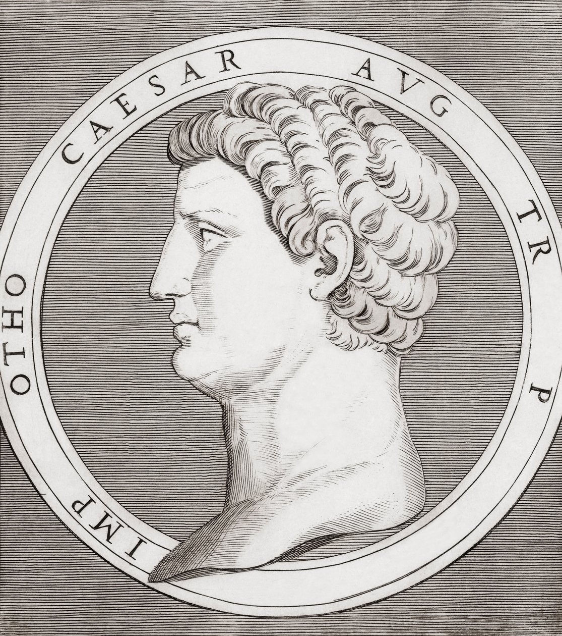 Otho, romersk kejsare av Marcantonio (after) Raimondi