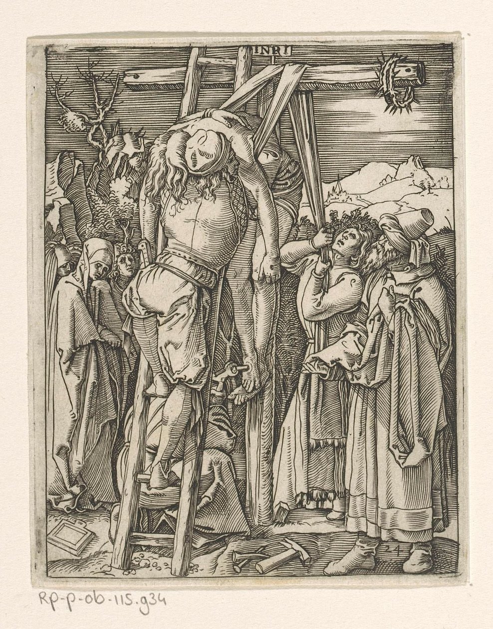 Korstagning Passion of Christ (serietitel) av Marcantonio Raimondi