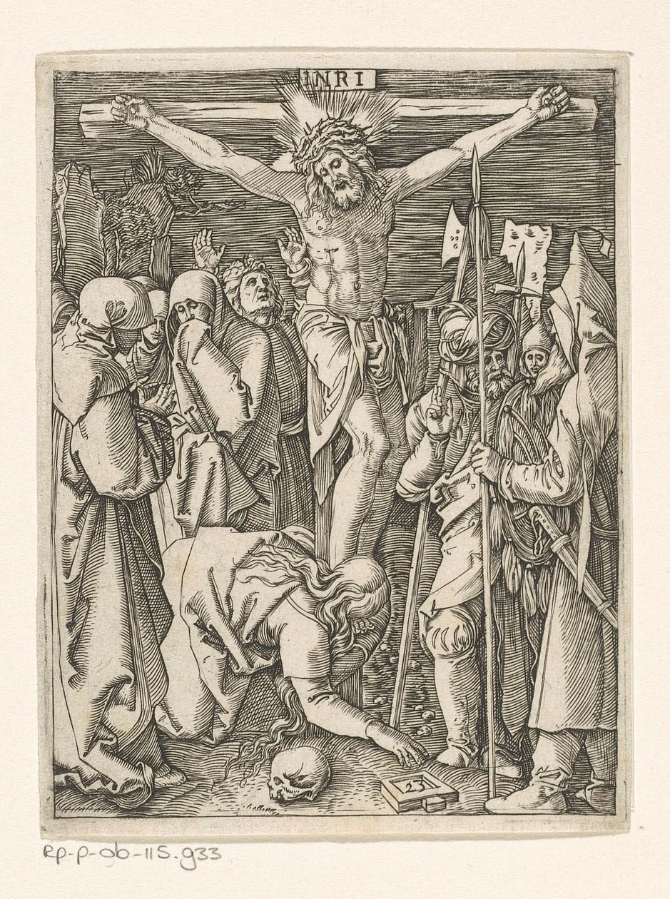 Korsfästelse Passion of Christ (serietitel) av Marcantonio Raimondi
