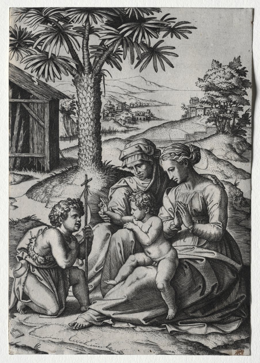 Madonna av palmträdet av Marcantonio Raimondi