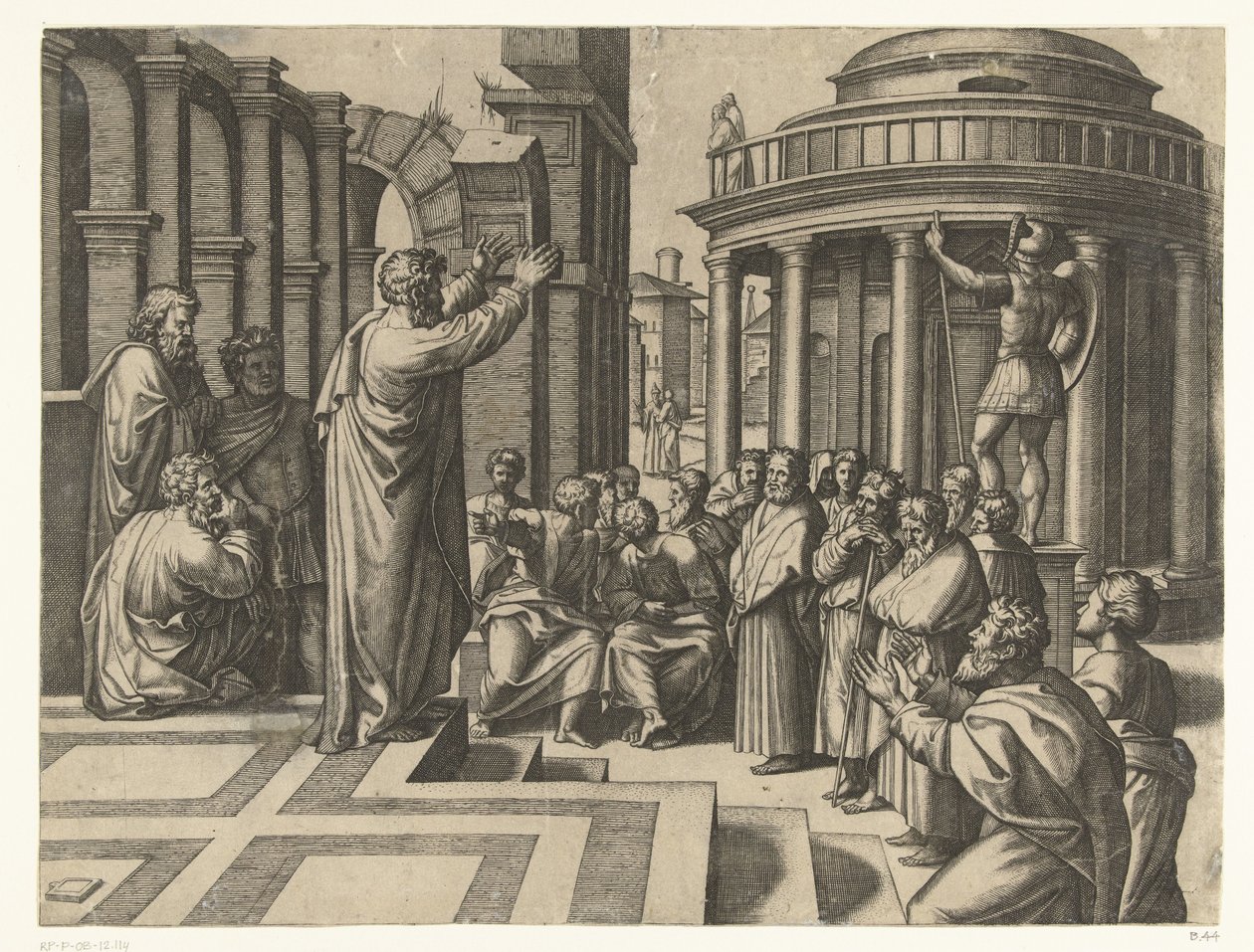 Paulus predikar i Aten av Marcantonio Raimondi
