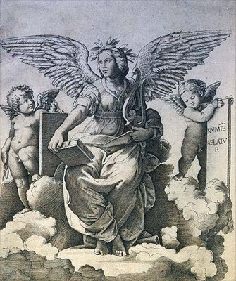 Poesi, ca 1515 (gravyr) av Marcantonio Raimondi