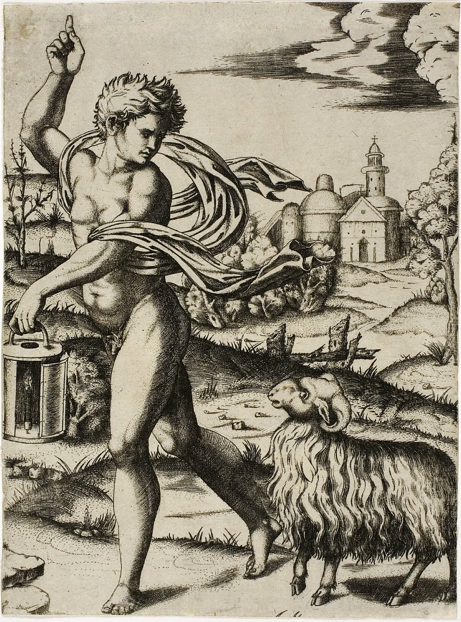 Vädurens tecken av Marcantonio Raimondi