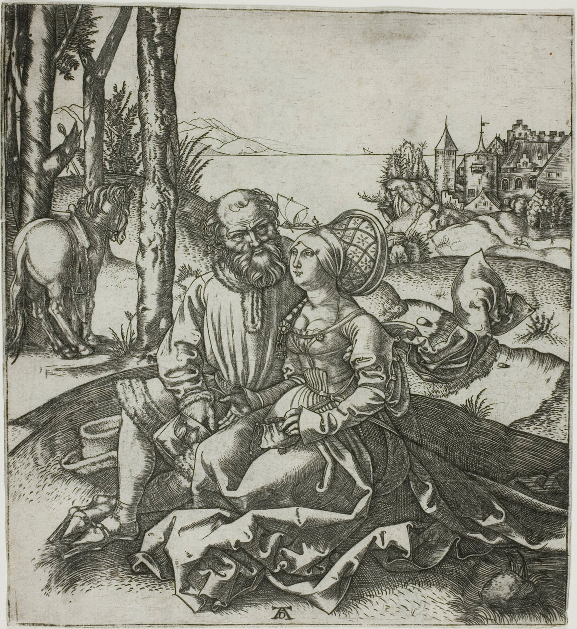 Det missanpassade paret (Kärlekserbjudandet) av Marcantonio Raimondi