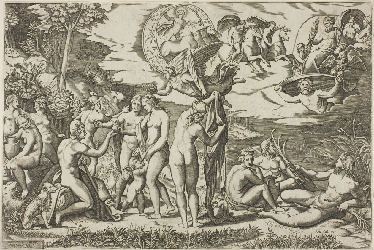 Parisdomen av Marcantonio Raimondi