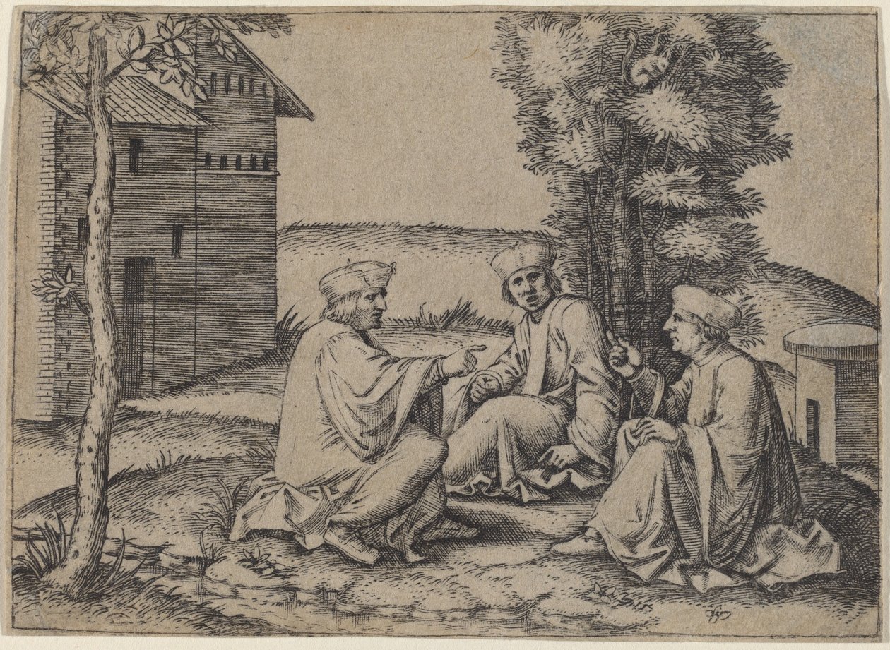 De tre läkarna av Marcantonio Raimondi