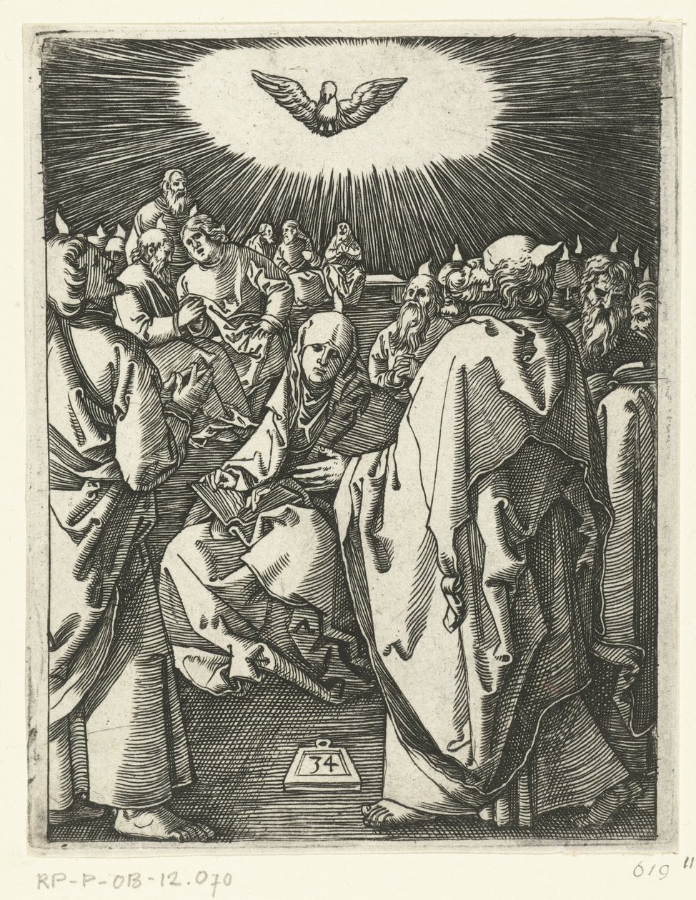 Den helige Andes utgjutelse Passion of Christ (serietitel) av Marcantonio Raimondi