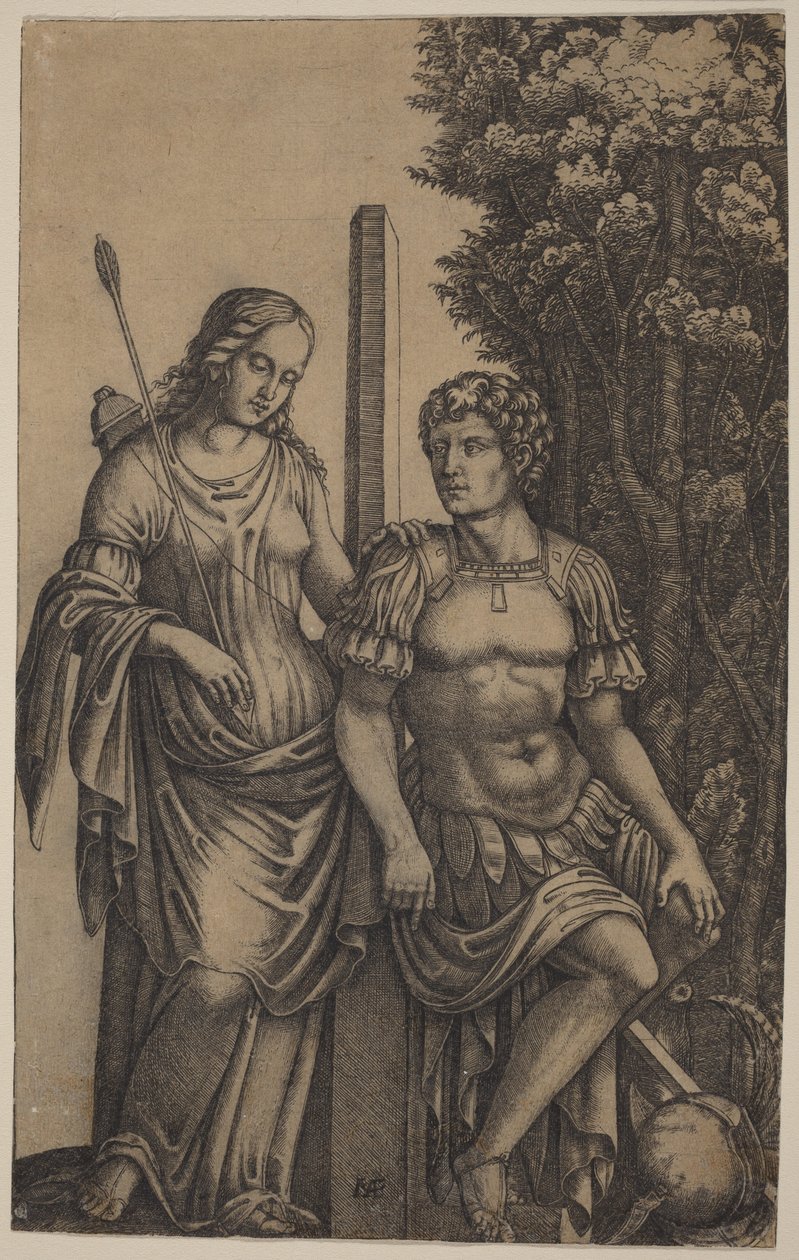 Venus uppenbarar sig för Aeneas av Marcantonio Raimondi