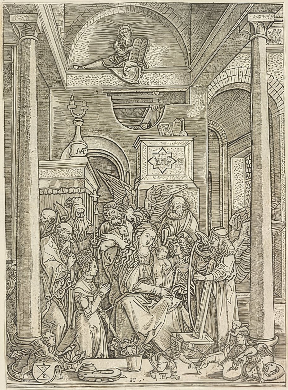 Förhärligande av Maria av Marcantonio Raimondi