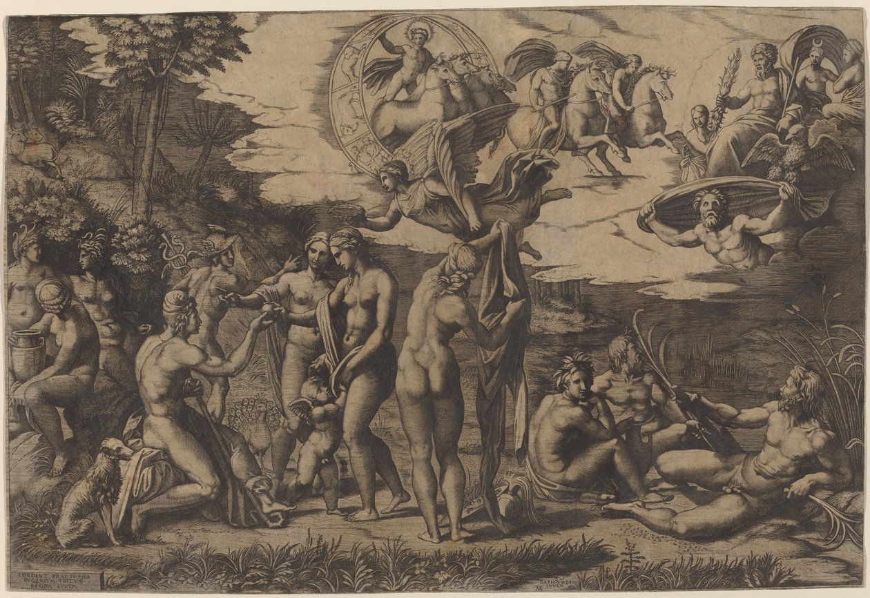 Parisdomen av Marcantonio Raimondi after Raphael
