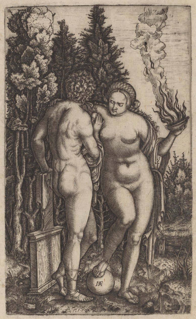 Man och kvinna med en boll av Marcantonio Raimondi possibly after Francesco Francia