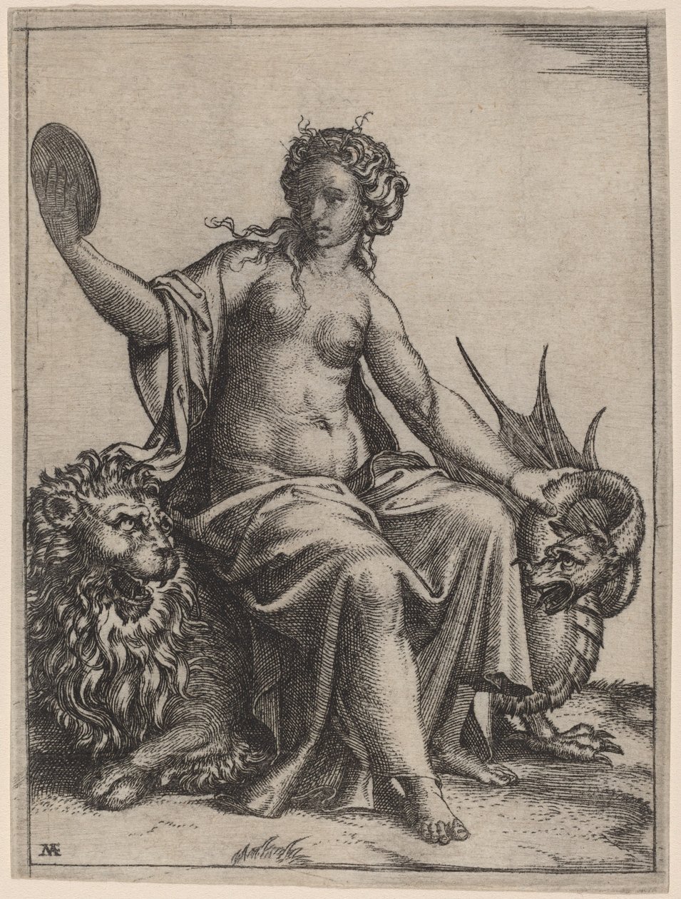 Försiktighet av Marcantonio Raimondi possibly after Raphael