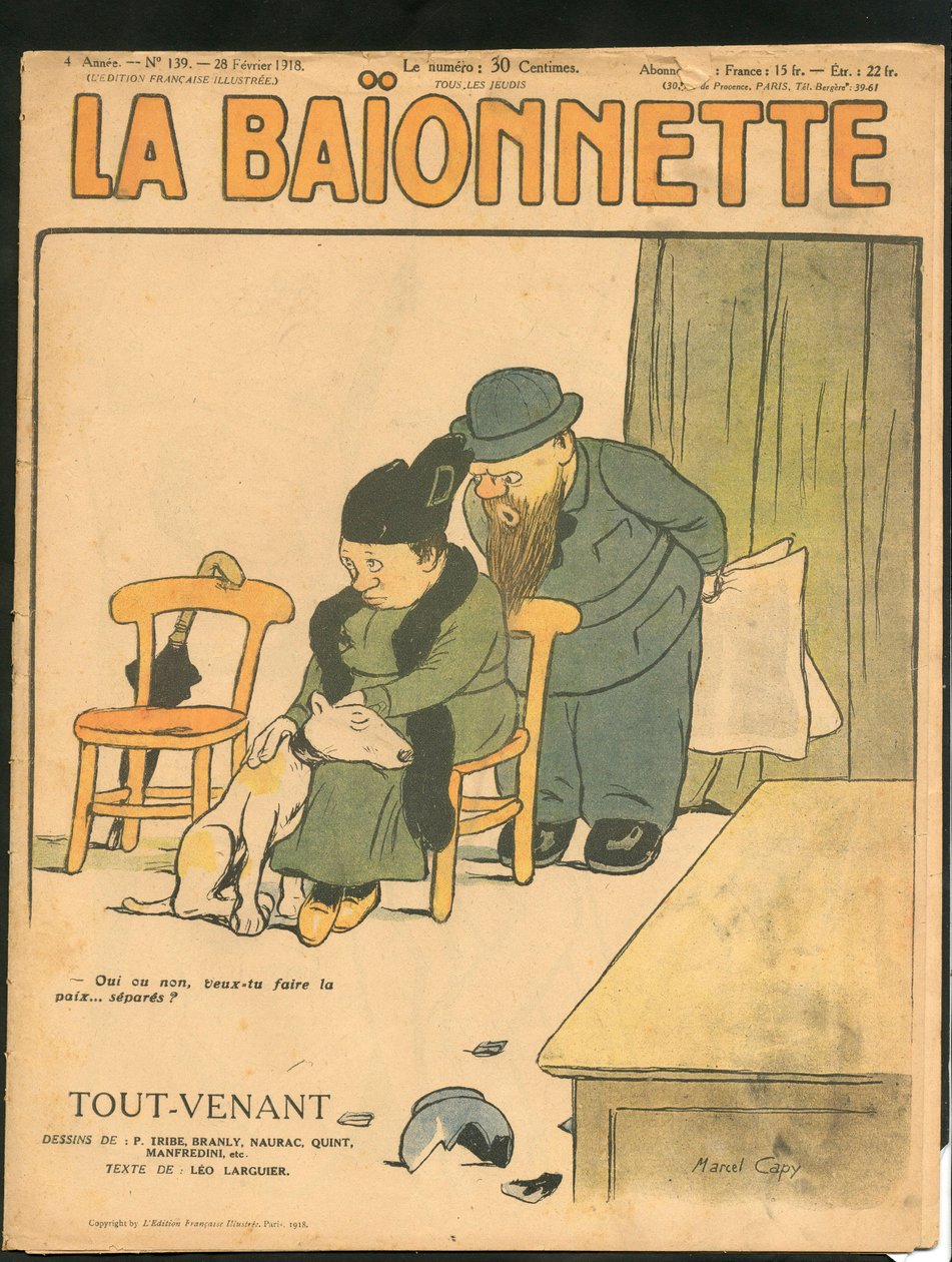 Omslag till "" La Baionnette"", Satirical en Colors av Marcel Amable O.L. Capy