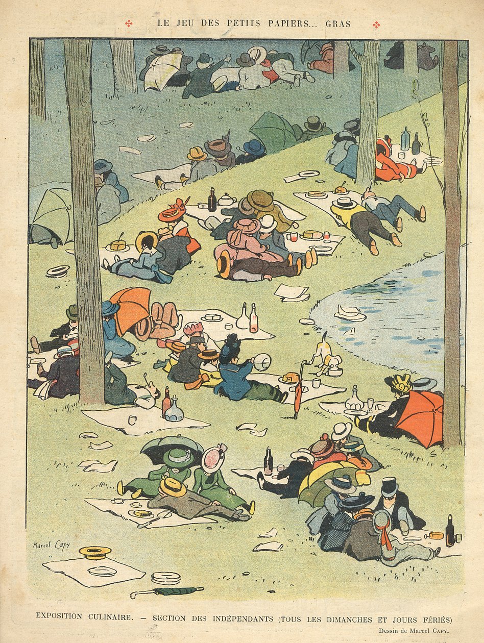 Utställning av kulinariska konster - Salon des Independants (varje söndag och helgdag) från baksidan av "Le Rire", 28 maj 1910 av Marcel Amable O.L. Capy