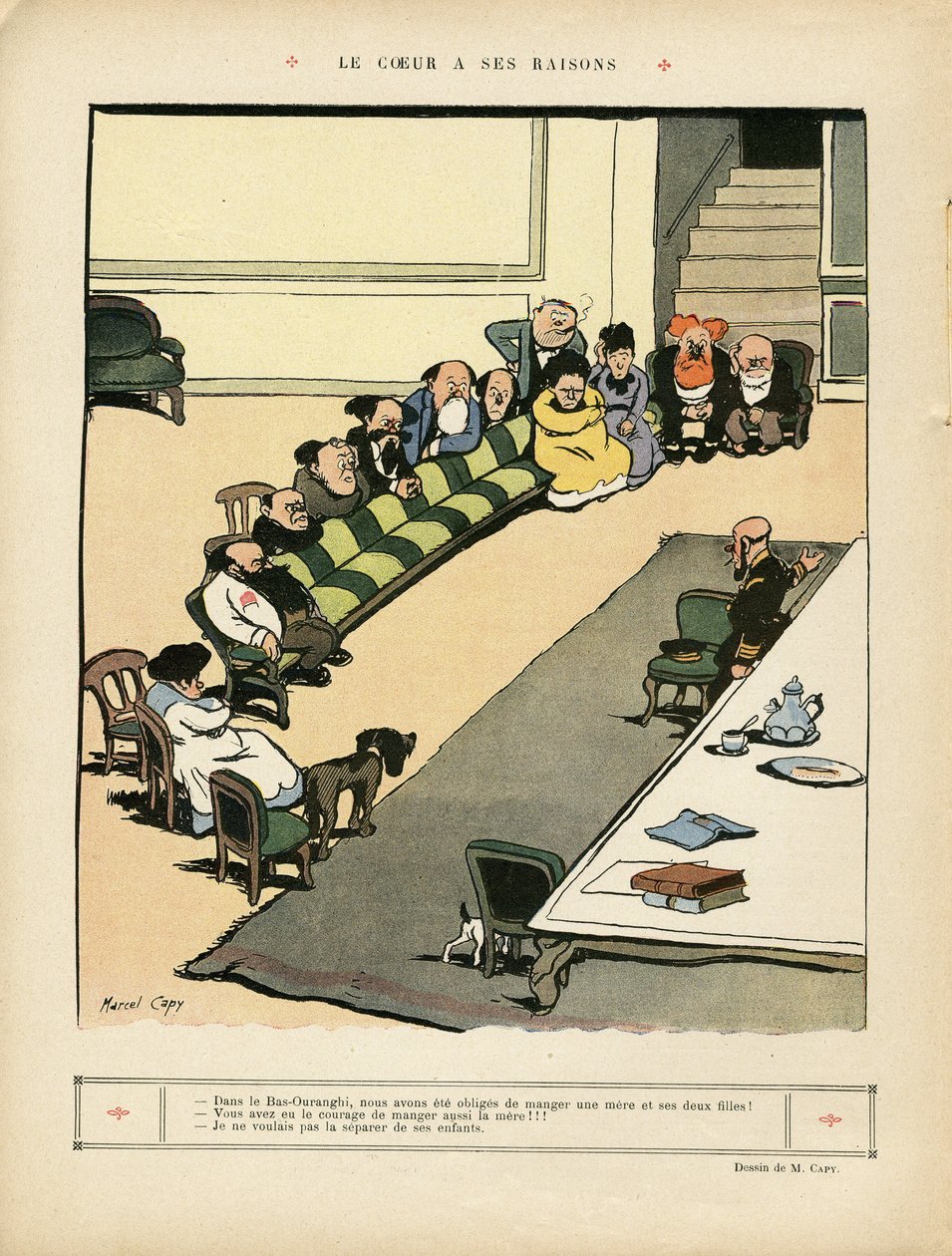 Illustration av Marcel Capy (1865-1941) i Le Rire av Marcel Amable O.L. Capy