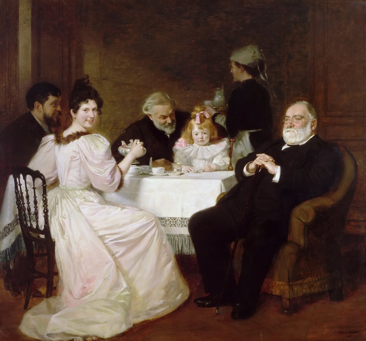 Familjeåterförening hemma hos Madame Adolphe Brisson av Marcel Andre Baschet
